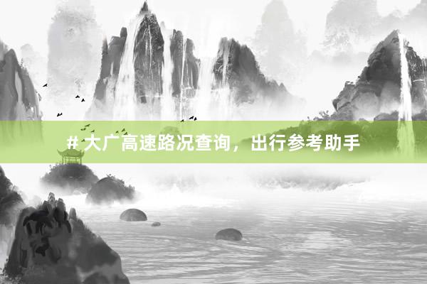 # 大广高速路况查询，出行参考助手